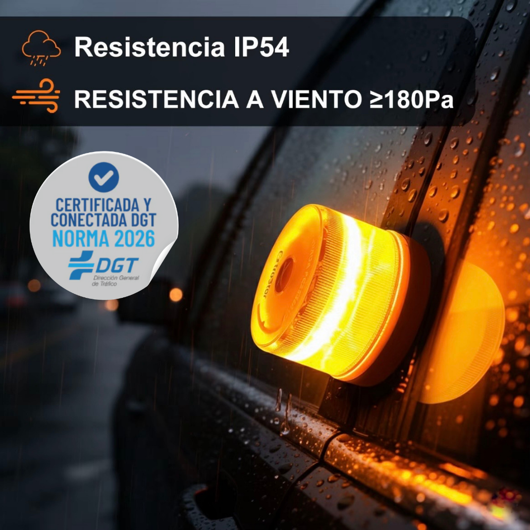Baliza V16 | 2ª GENERACION Geolocalización DGT 3.0 | Luz Emergencia Coche Homologado DGT | SIM y Datos Pagados hasta 2038