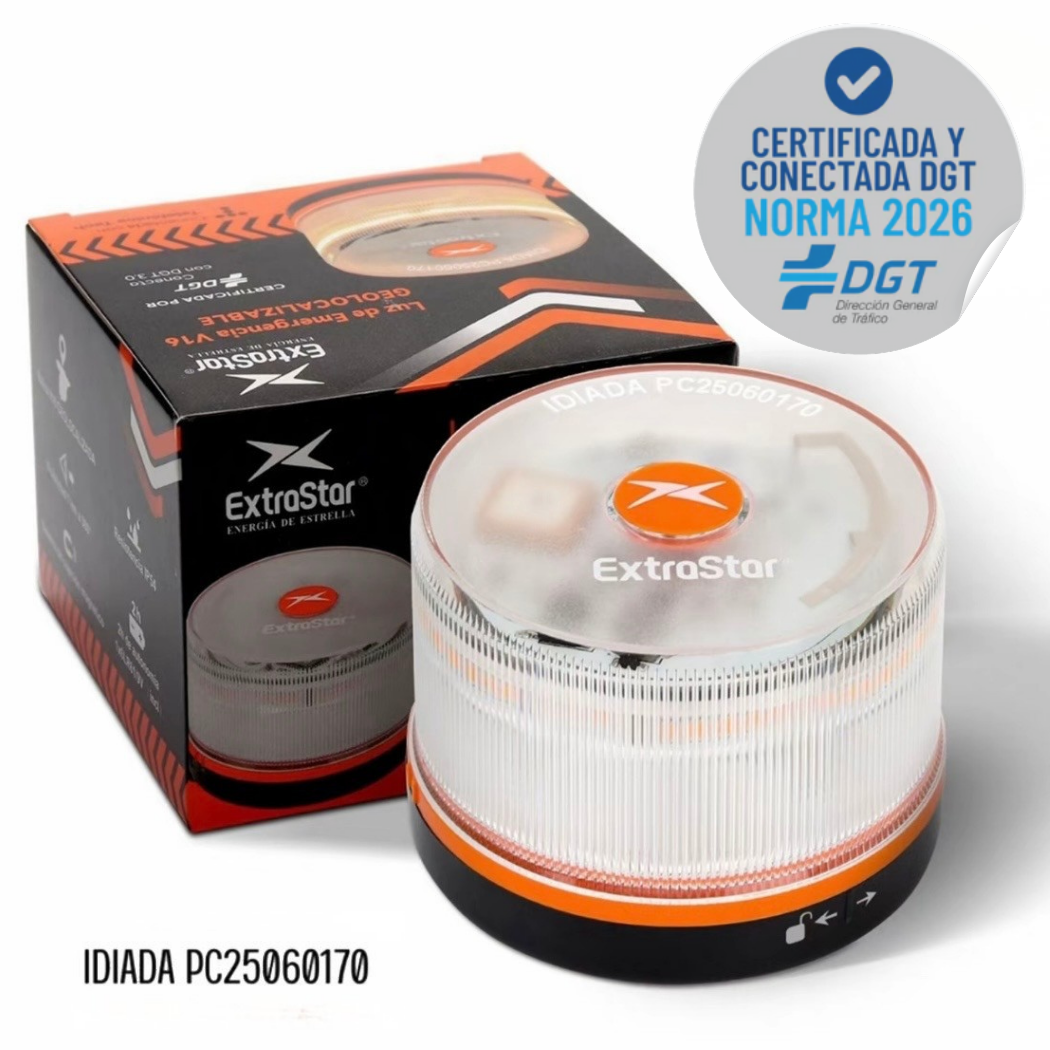 Baliza V16 | 2ª GENERACION Geolocalización DGT 3.0 | Luz Emergencia Coche Homologado DGT | SIM y Datos Pagados hasta 2038